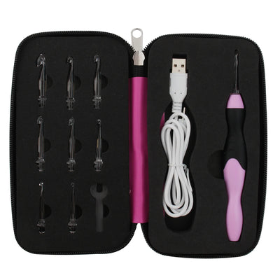 9-In-1 Luminous Led Needle Usb Knitting Knitting Tool Kit Crochet Knitting Hooks Set Knitting Tool Needle