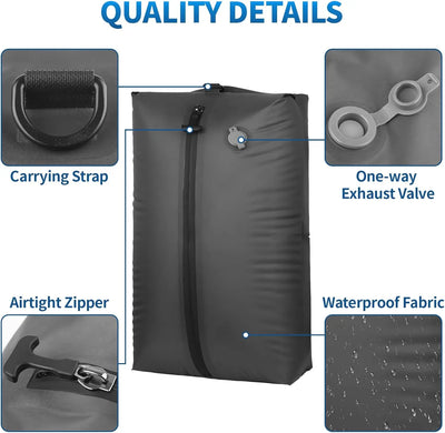 Vacuum Storage Bags Travel Essentials Compression Pack Empty Bag Clothes Vacuum Travel Bag, for Suitcases Backpack Space Saver