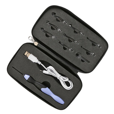 9 in 1 USB Light Up Crochet Hooks Handmade Knitting Needles LED Sewing Tools Set DIY Weaving Sweater Tool Kit Sewing Accessories