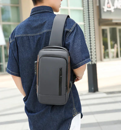 Fashion Business Men's Crossbody Bag Anti-Theft Password Lock Men's Chest Bag With USB Charging Port Travel Shoulder Bag for Man