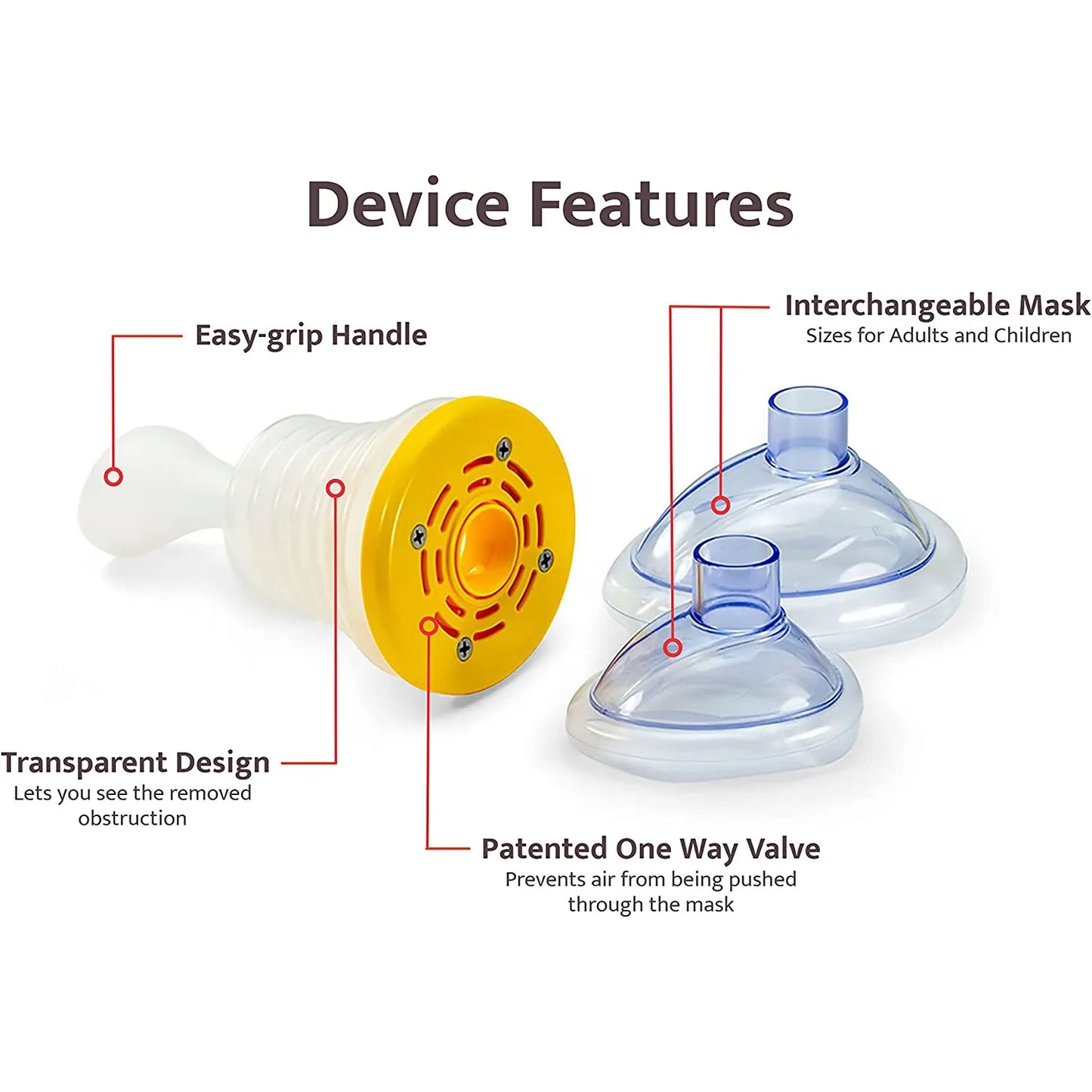 4pcs/3pcs First Aid Kit Choking Device Adults & Children Home Asphyxia Rescue Device Anti Suffocaation 2 Size Choking Rescue Kit
