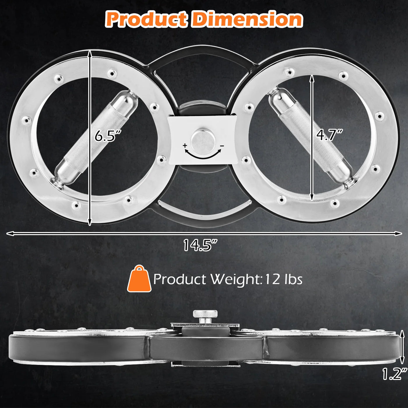 12 LBS Burn Machine w/Adjustable Resistance & 360° Rotation for Home/Gym