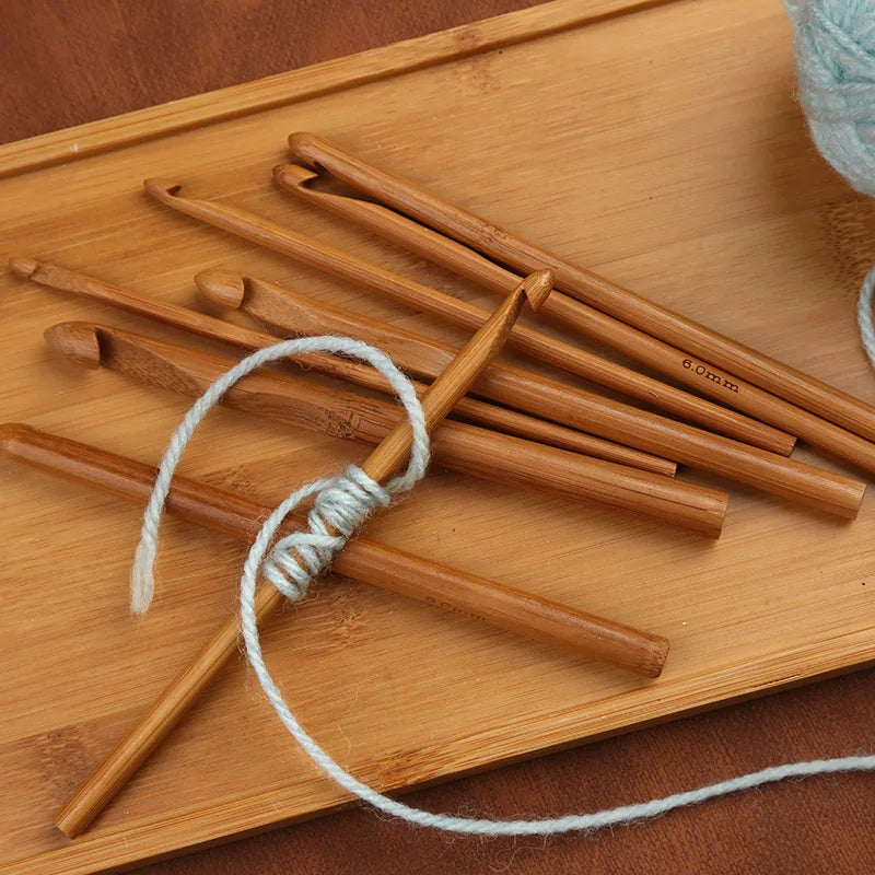 KRABALL Bamboo Handle Crochet Hooks Kit Knitting Needles Set DIY Craft Crochet Tools For Yarn Weave Knit Tool Accessories