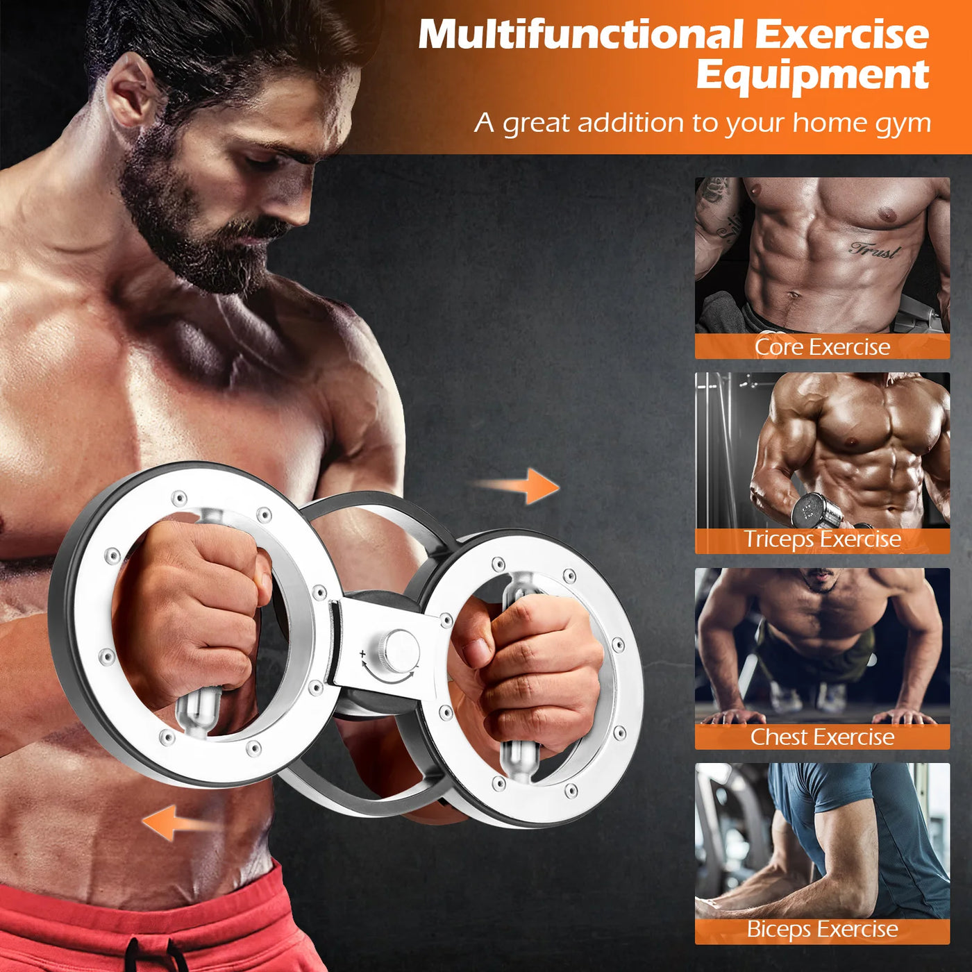 12 LBS Burn Machine w/Adjustable Resistance & 360° Rotation for Home/Gym