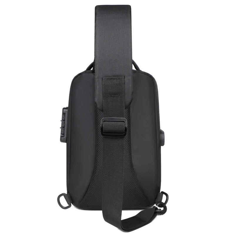 Anti-theft Combination Lock Chest Packs With USB Charging Port Fashion Business Men's Crossbody Bag Travel Storage Shoulder Bag