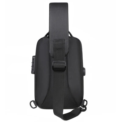 Anti-theft Combination Lock Chest Packs With USB Charging Port Fashion Business Men's Crossbody Bag Travel Storage Shoulder Bag