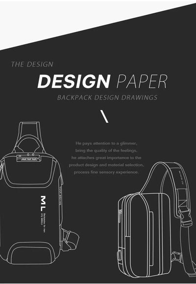 Men Fashion Anti-theft Lock Multifunction Shoulder Bags USB Charging Sling Crossbody Travel Messenger Chest Bag Pack For Male