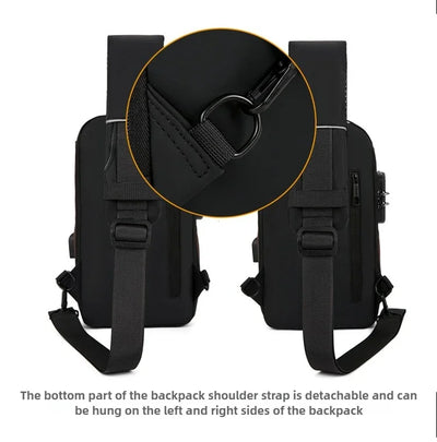 Fashion Business Men's Crossbody Bag Anti-Theft Password Lock Men's Chest Bag With USB Charging Port Travel Shoulder Bag for Man